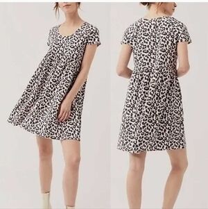 Pact Revive Mini Baby Doll Swing Dress Cheetah Leopard Print Size Small